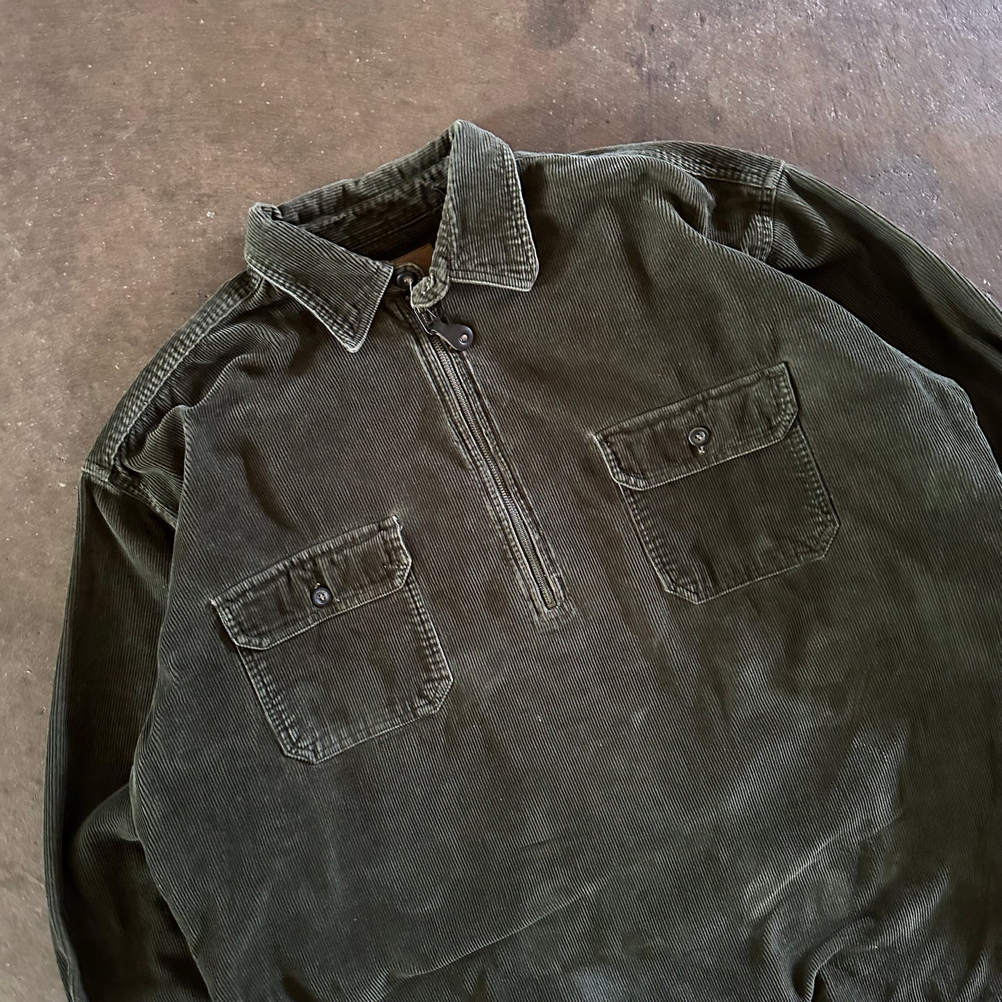 1990's Half Zip Corduroy Shirt- XXL