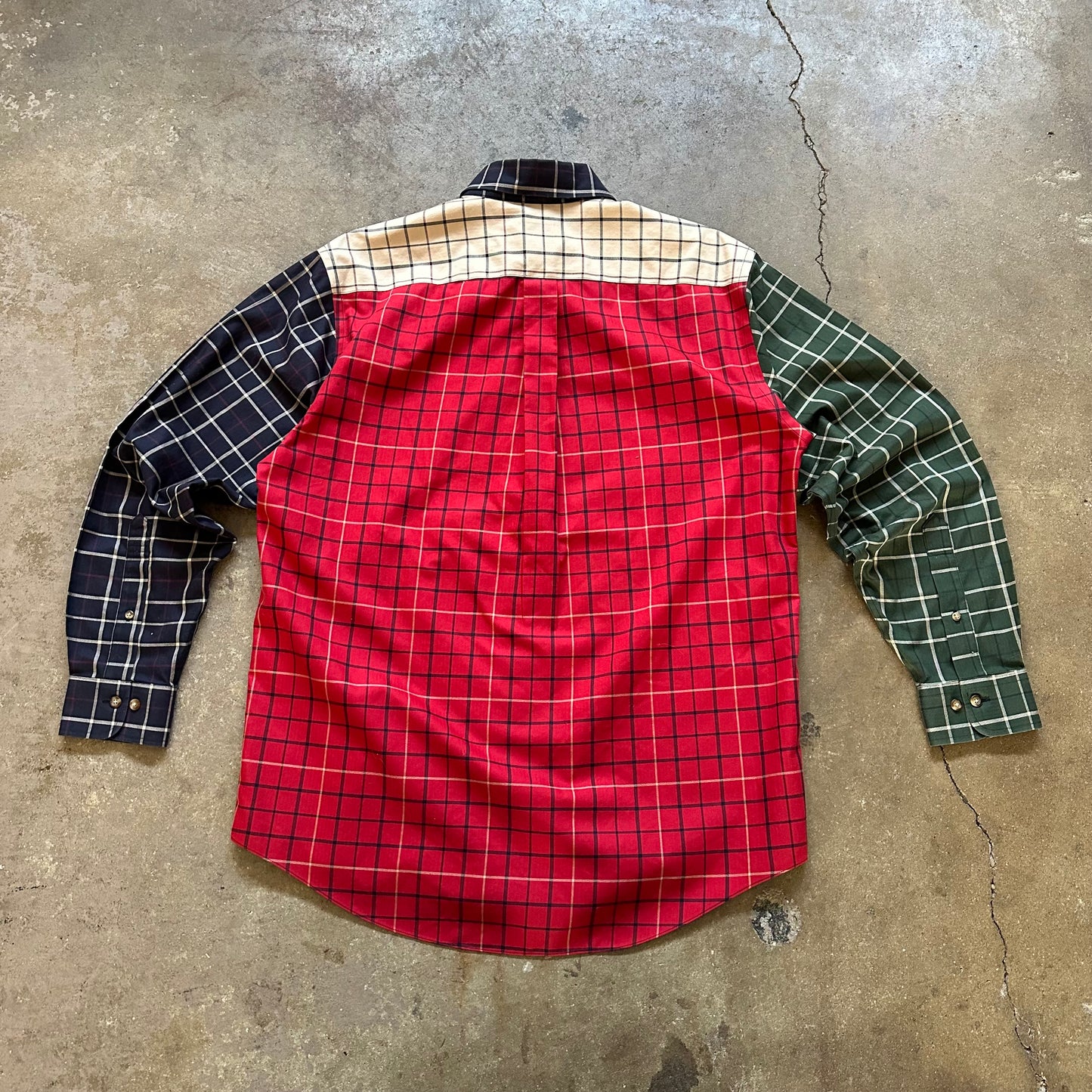 2000's Brooks Brothers Patchwork Button Down Shirt - Medium