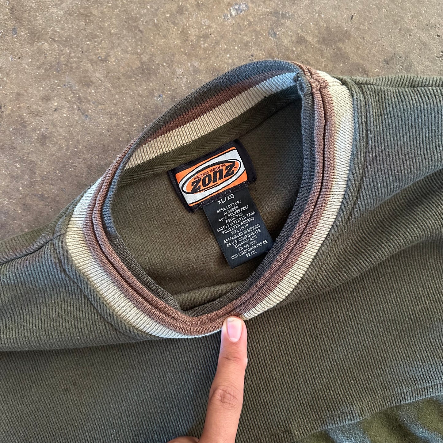 1990's Zonz Knit Striped Sweater - Extra Large