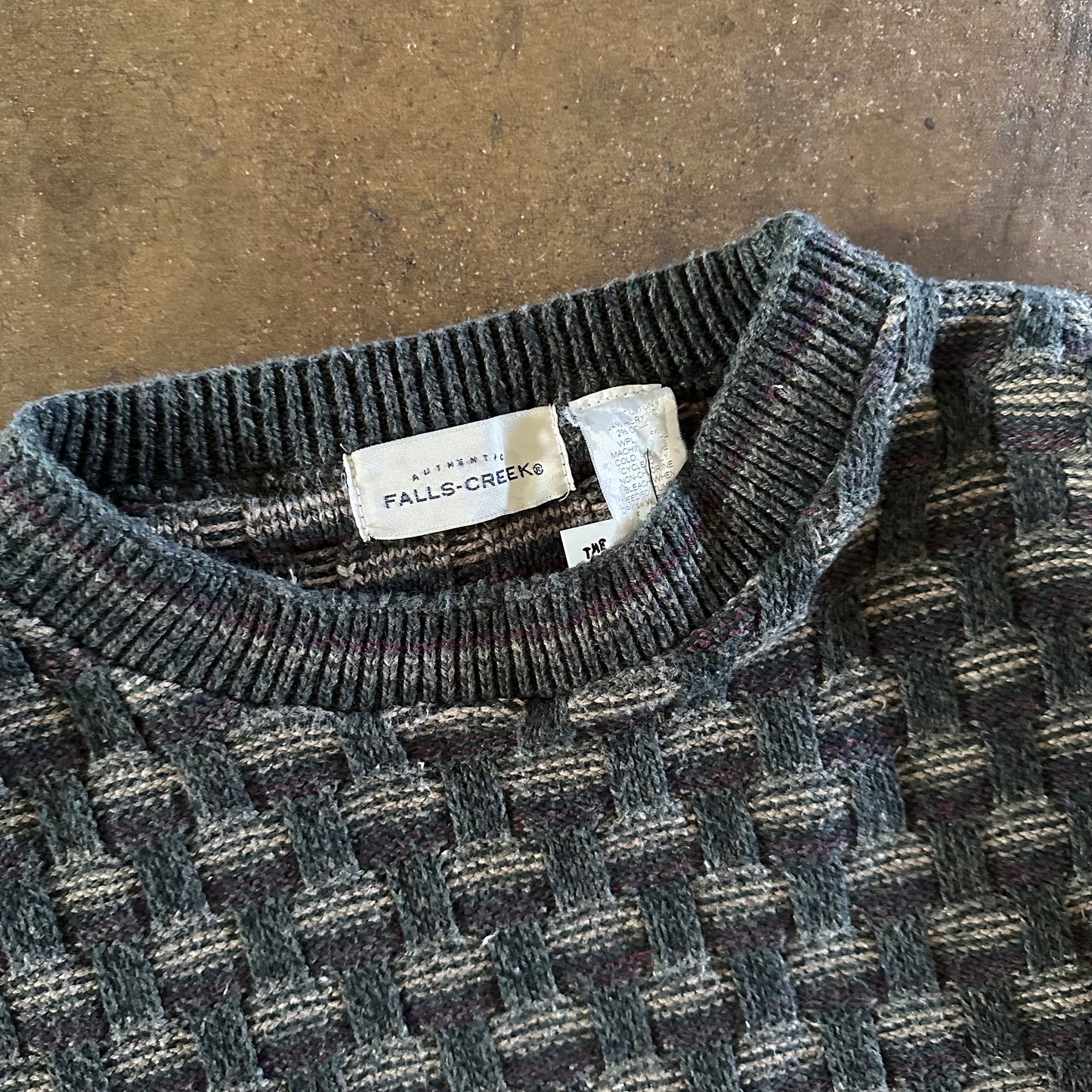 1990's Falls Creek 3D Textured Knit Sweater- XXL