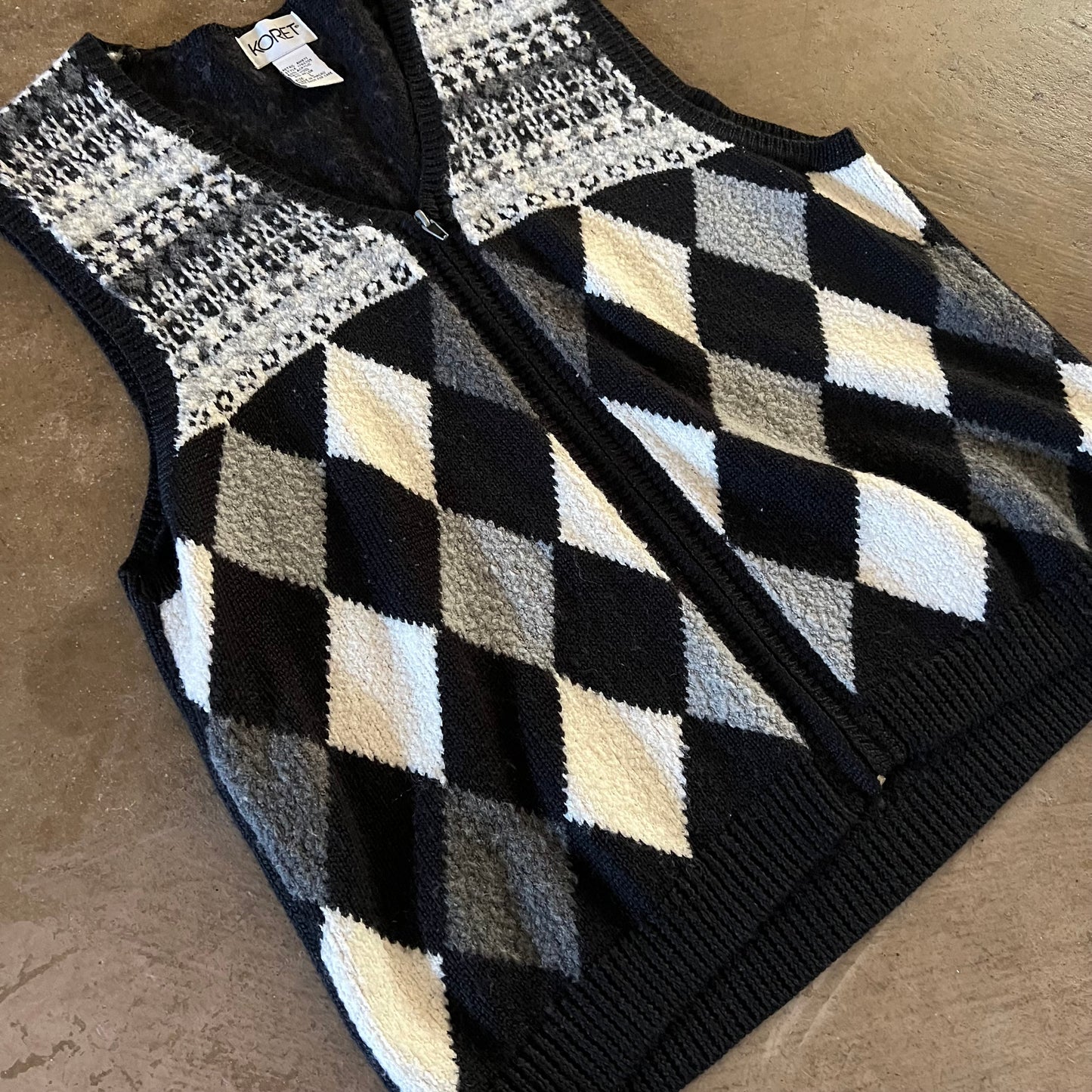 1990’s Koret Argyle Knit Vest - Large