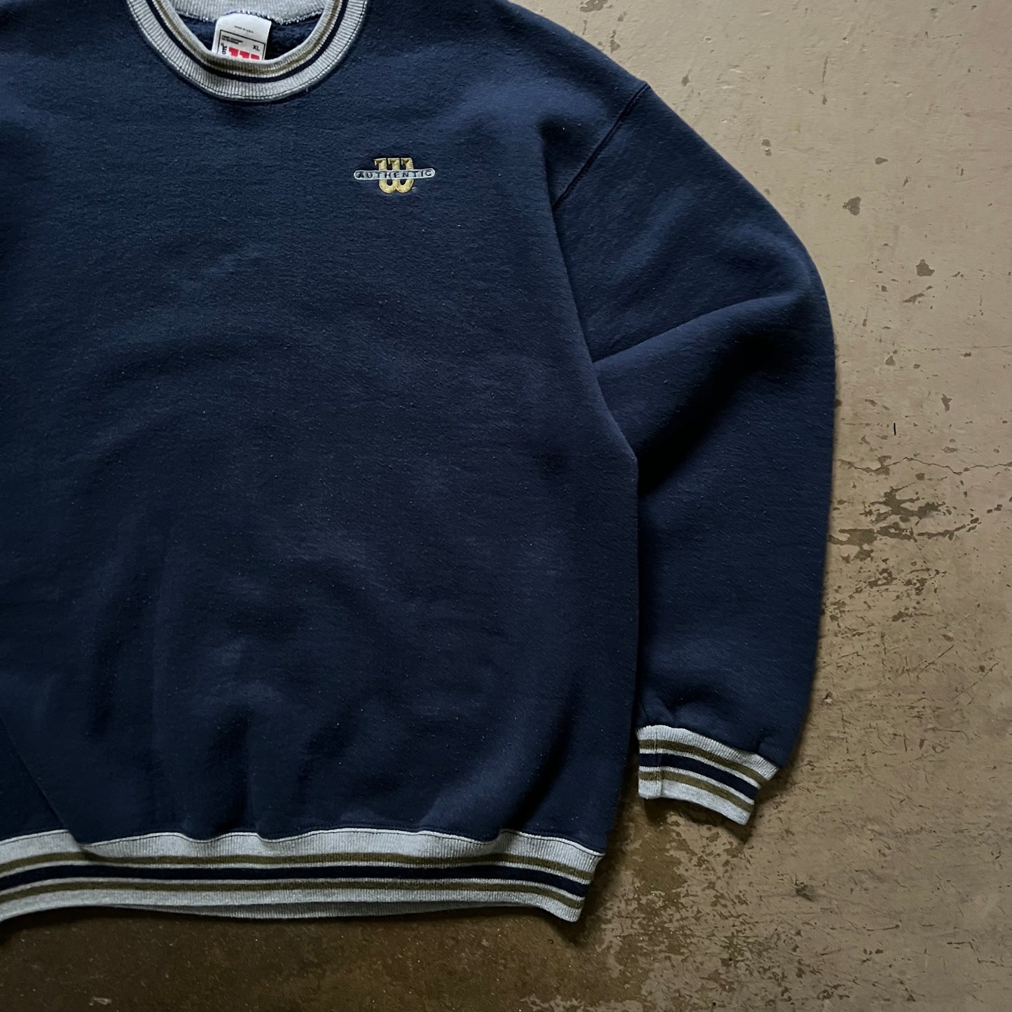 1990's Wilson Striped Collar Crewneck - Extra Large