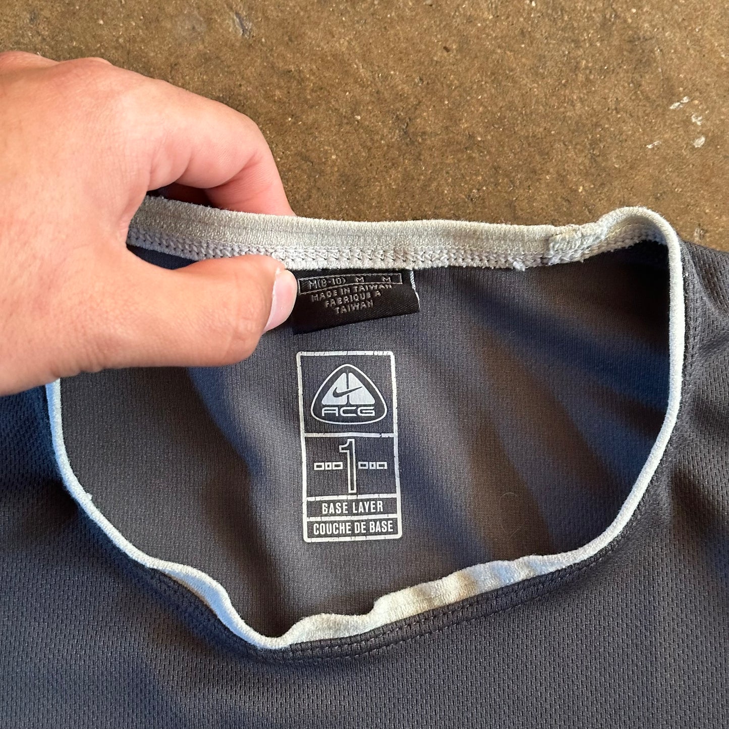 2000's Nike ACG Grey Base Layer Shirt - Medium