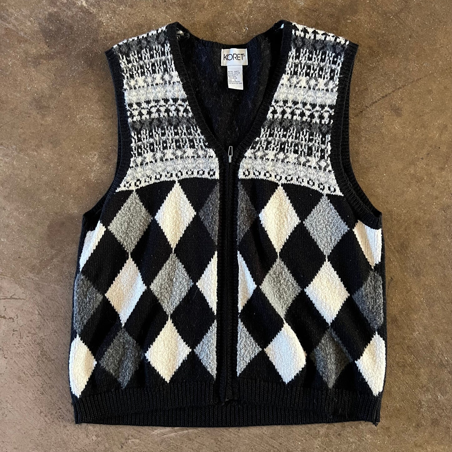 1990’s Koret Argyle Knit Vest - Large