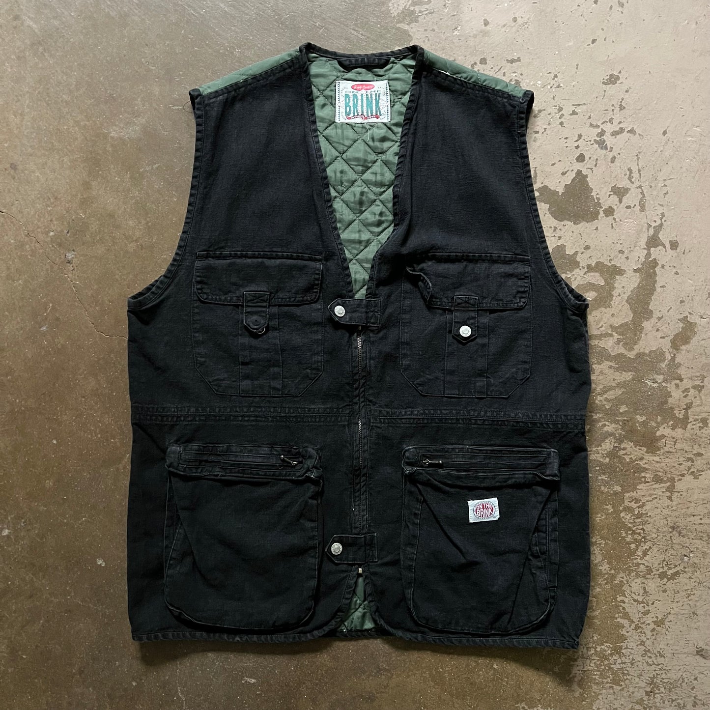 1990's On The Brink Zip Up Cargo Vest- Large