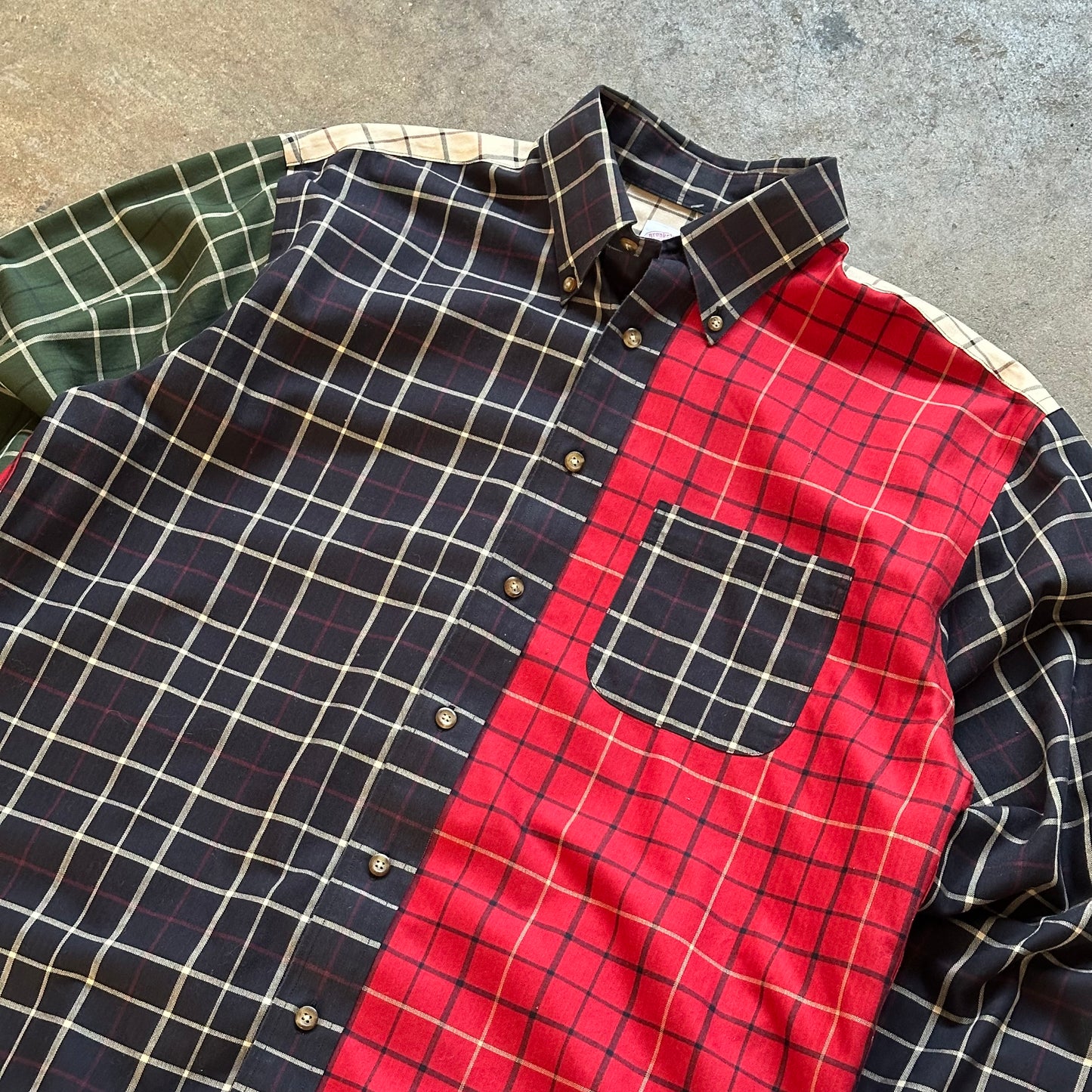 2000's Brooks Brothers Patchwork Button Down Shirt - Medium