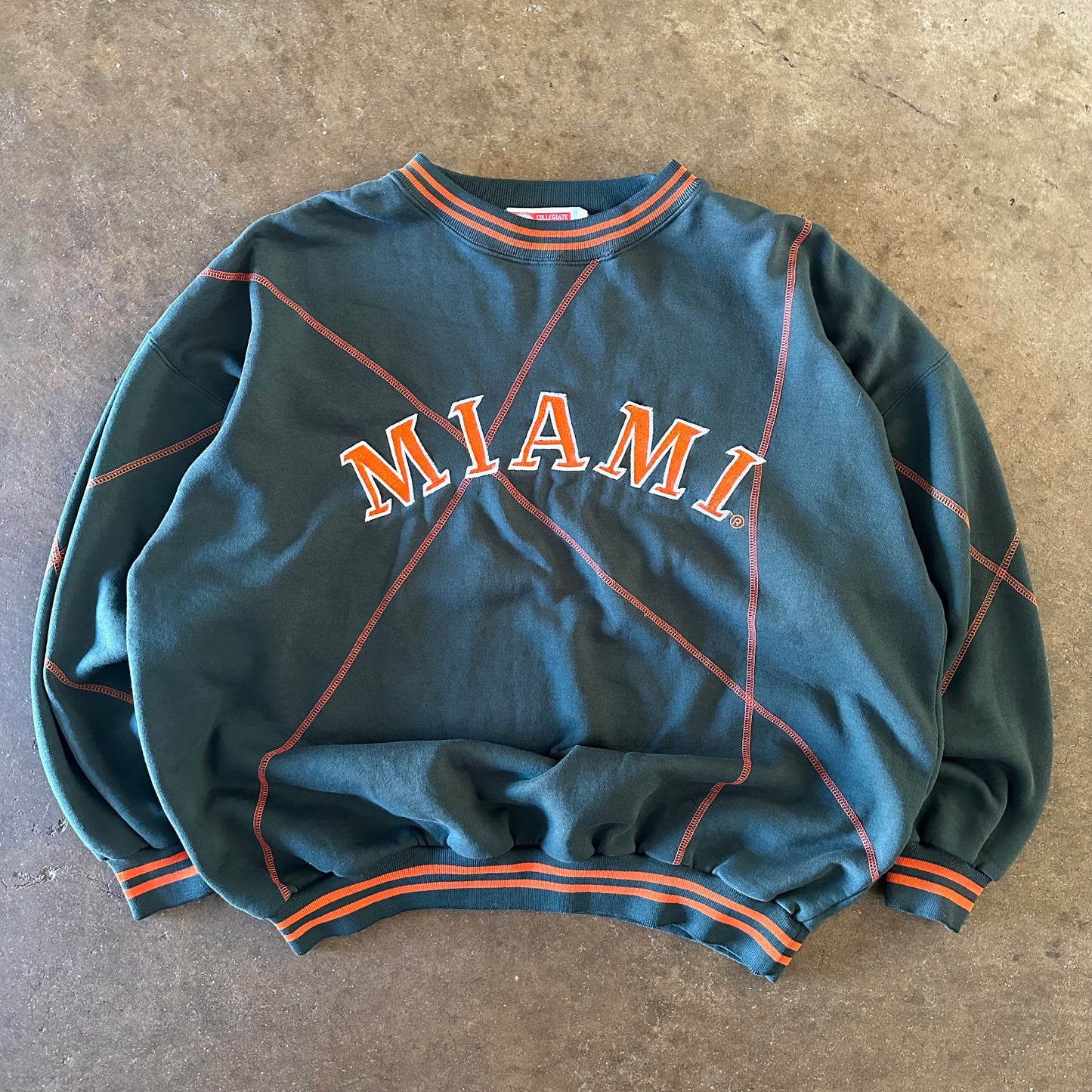 1990's Miami University Hurricanes Contrast Stitch Crewneck - Extra Large