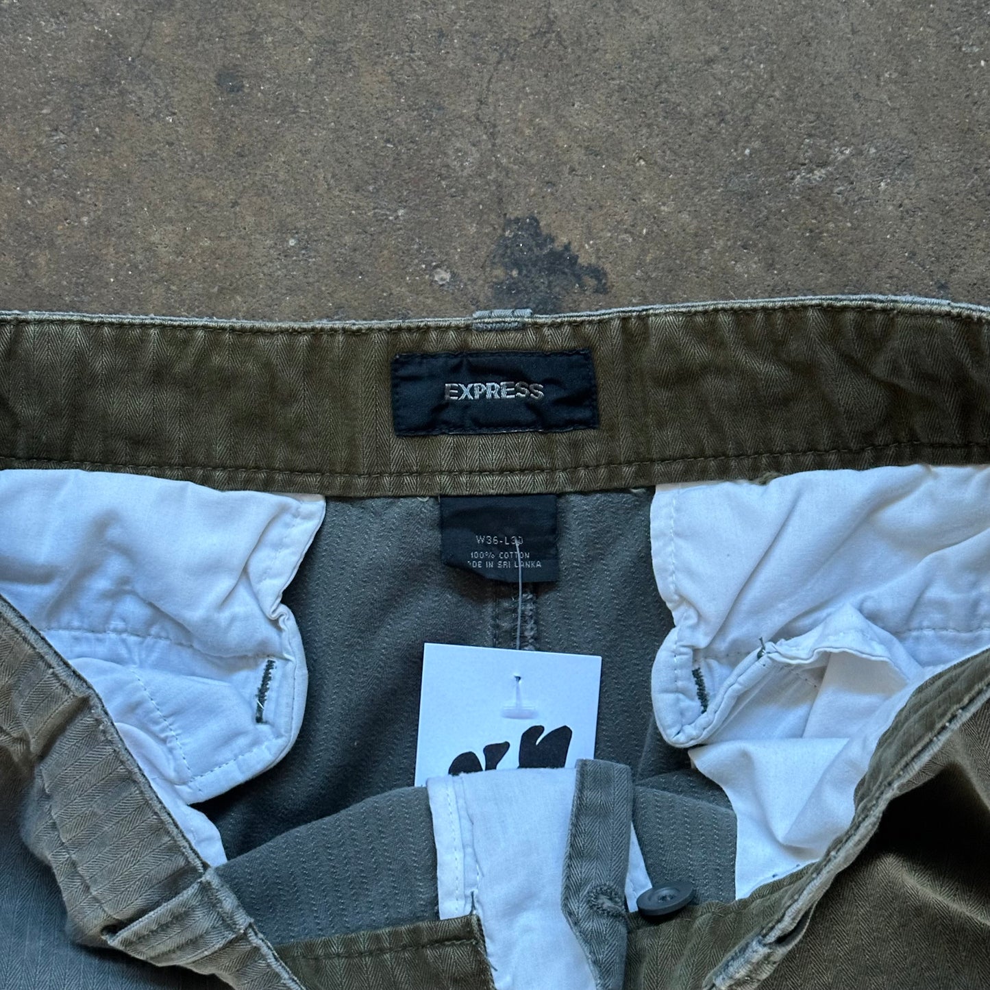1990's Express Wide Leg HBT Chino Pants - 36x28