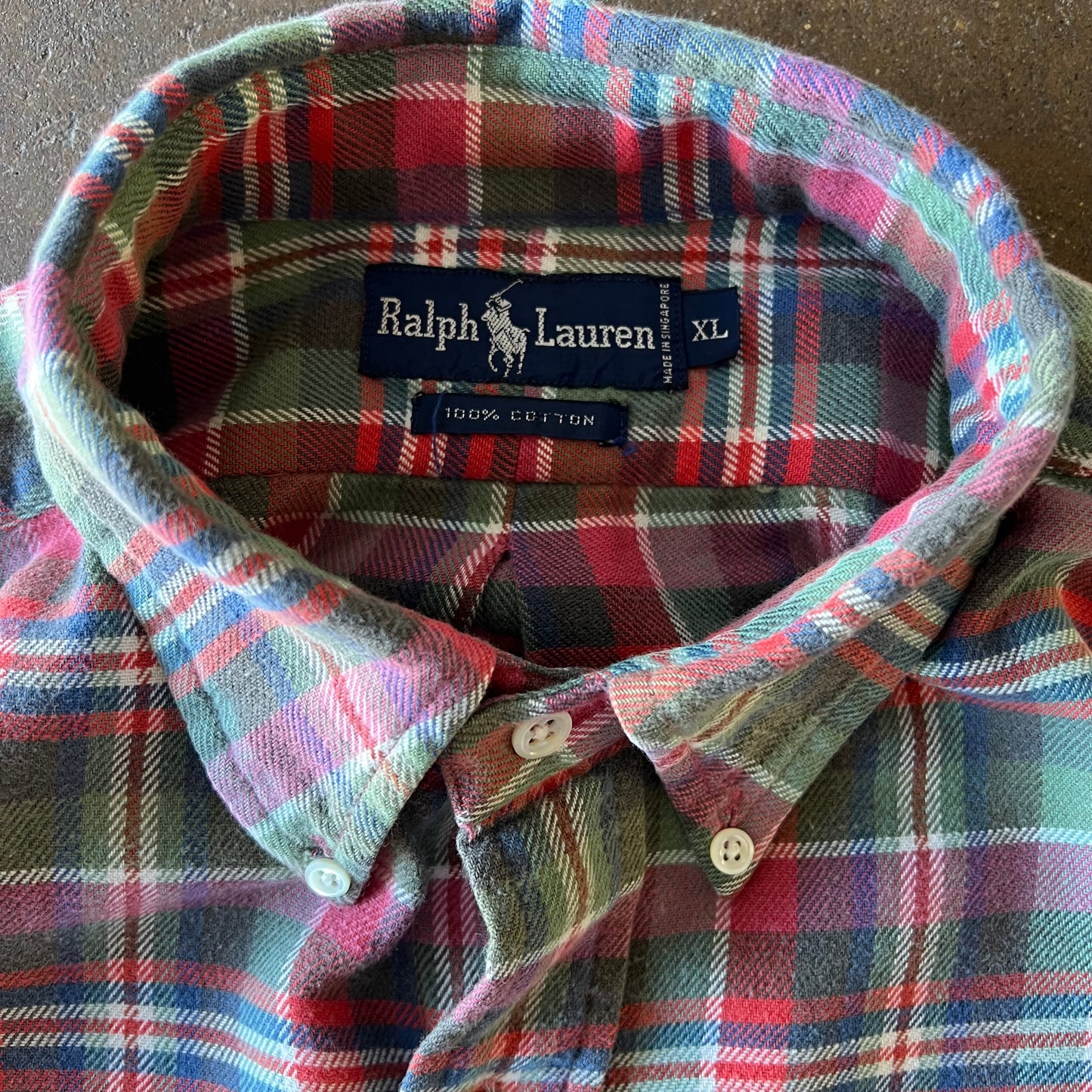 1990’s Ralph Lauren Multi Color Plaid Button Up - Extra Large
