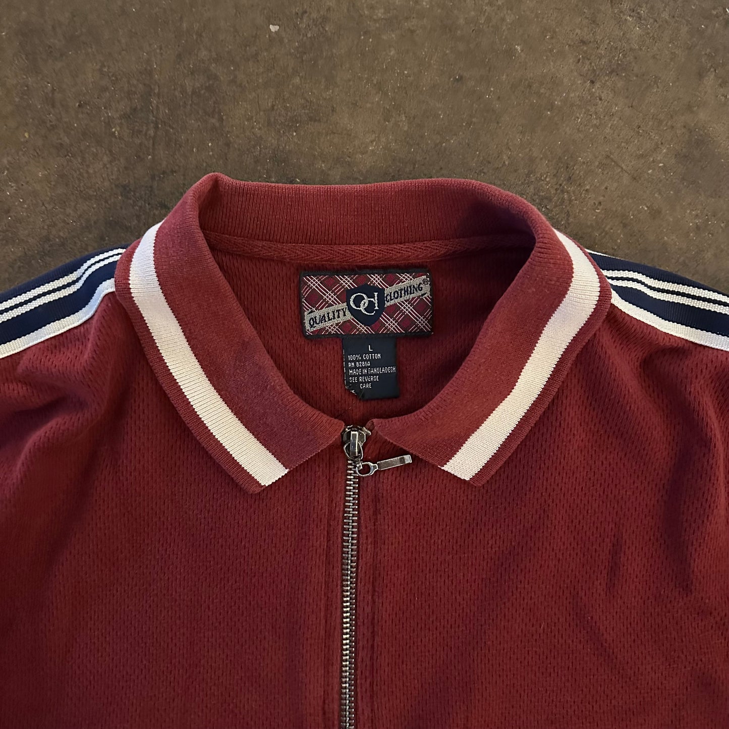 1990's Quality Clothing Quarter Zip Polo - Large