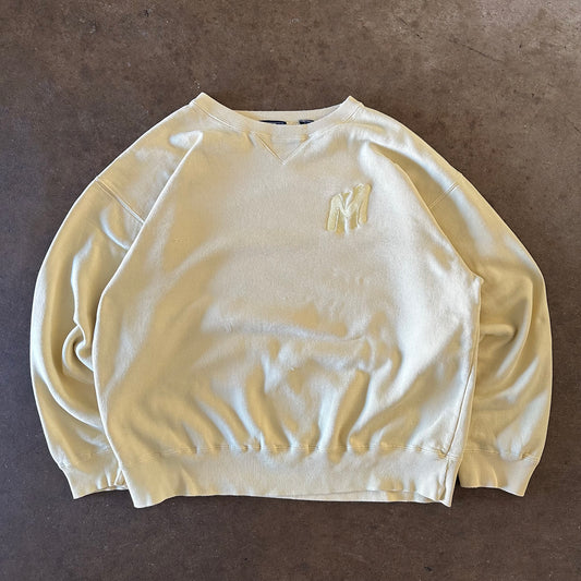 Markhive "MH" Monochromatic Crewneck in "Banana" - Extra Large