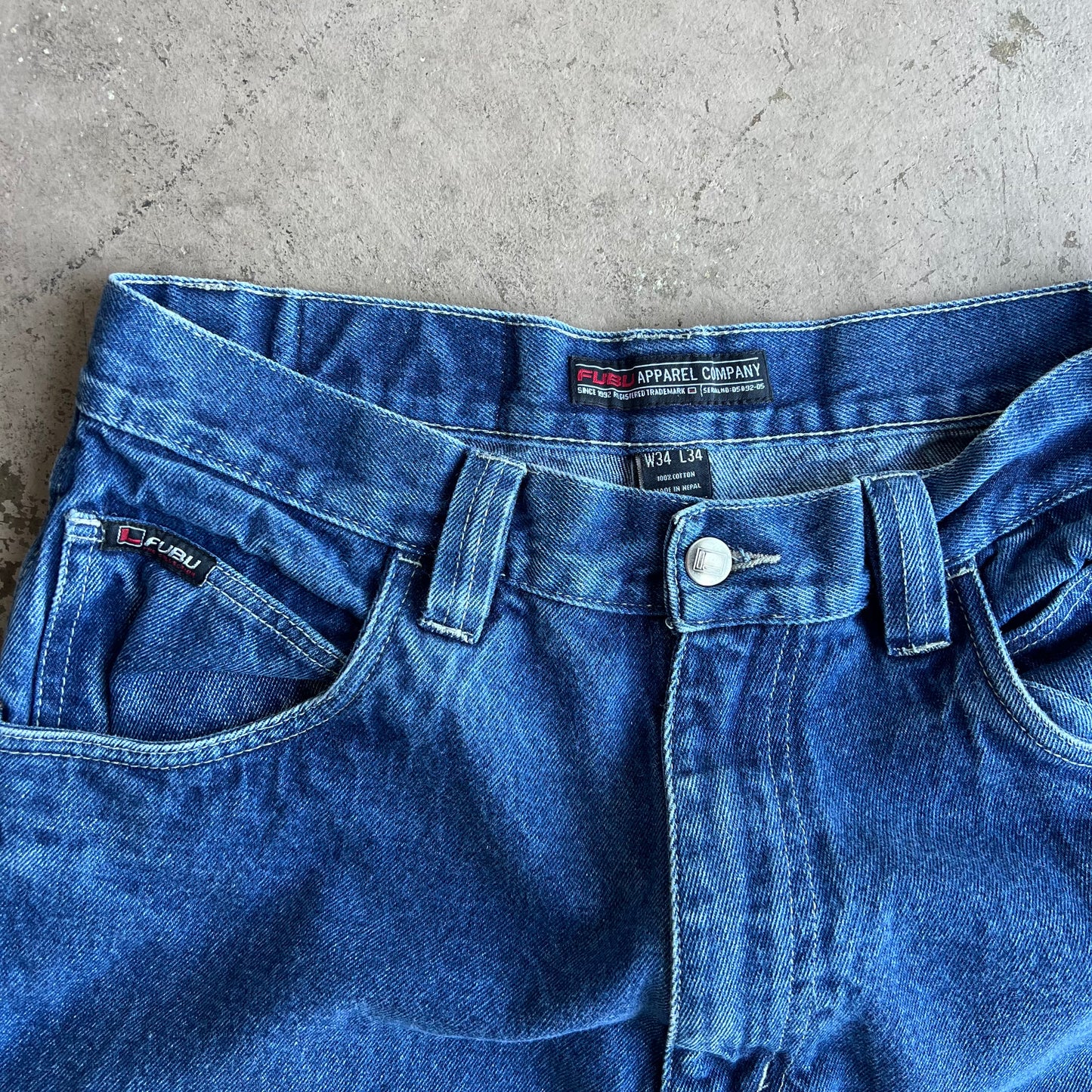 1990's Fubu Baggy Blue Denim Pant - 33x32