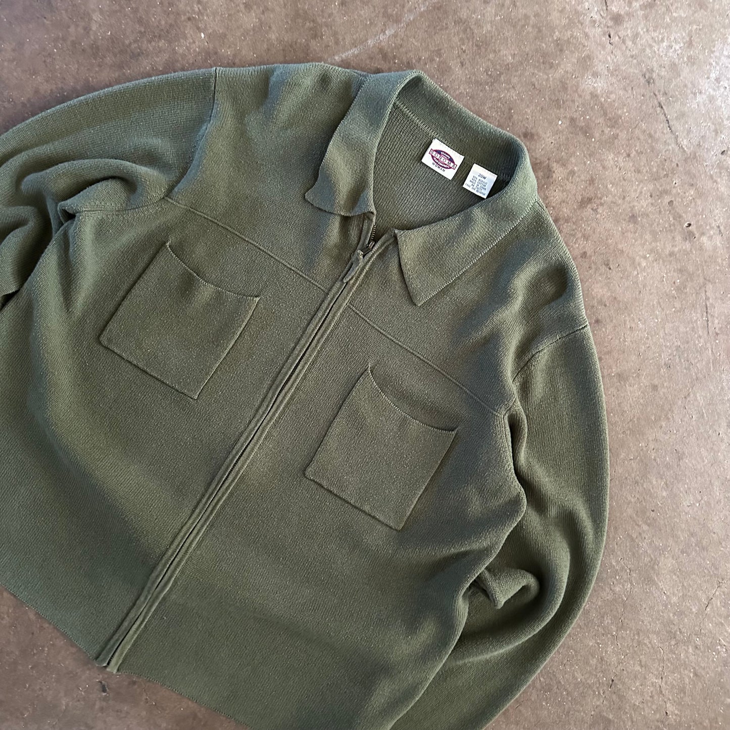 1990's Sonoma Knit Collared Zip Up- Large