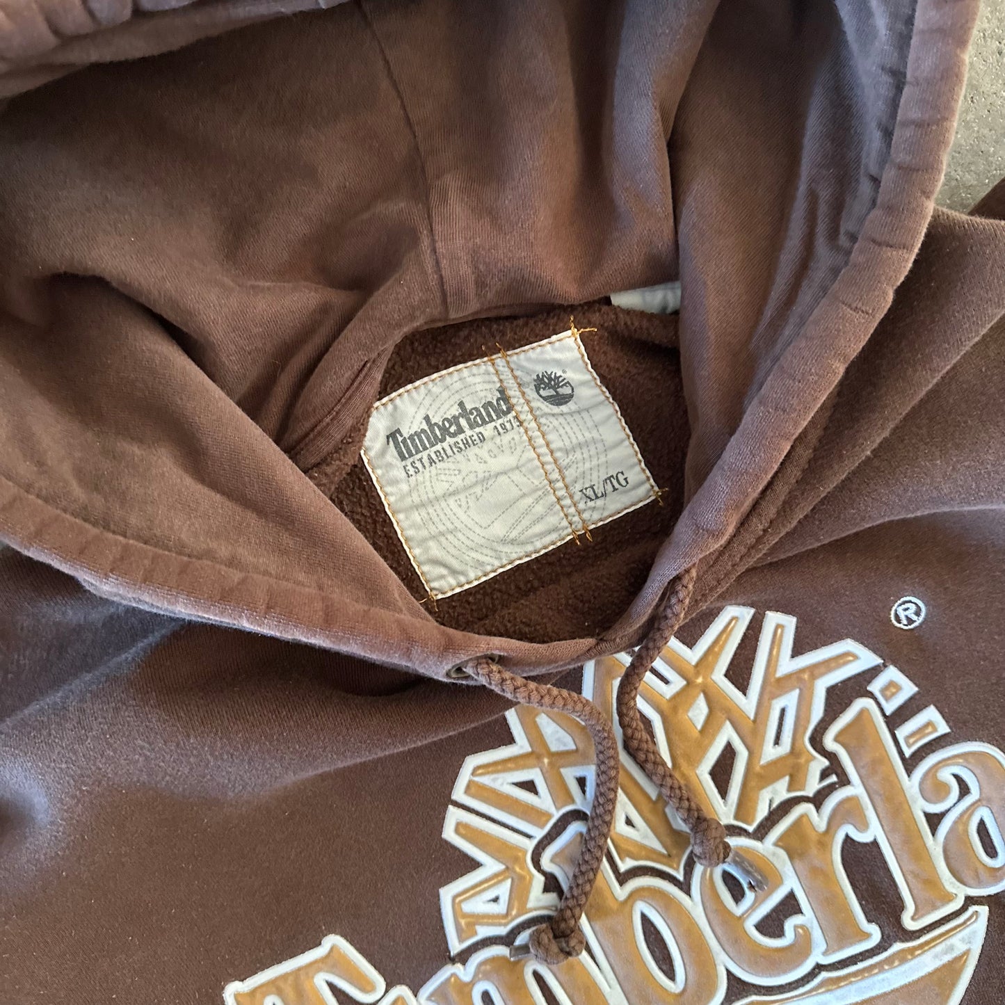 2000's Timberland Colorblocked Brown Hoodie - Extra Large