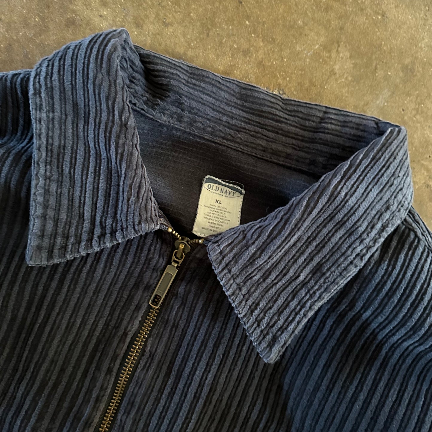 1990's Old Navy Corduroy Collared Zip Up- Extra Large