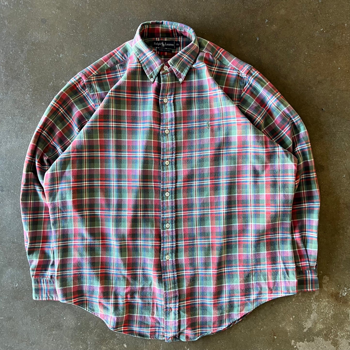 1990’s Ralph Lauren Multi Color Plaid Button Up - Extra Large