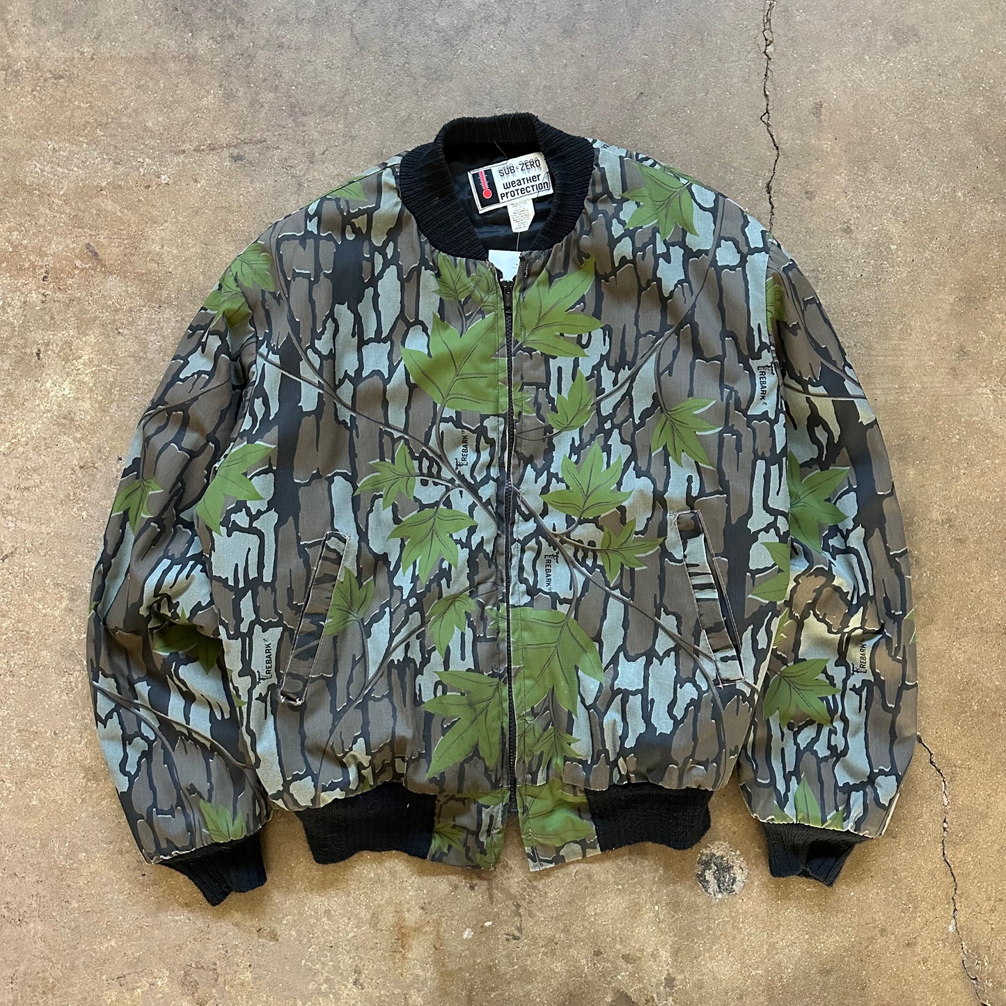 1990's Real Tree Printed Bomber Jacket - Large