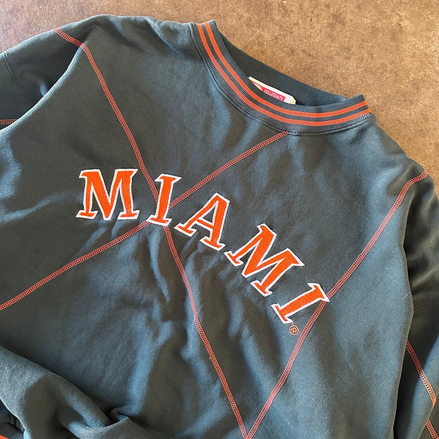 1990's Miami University Hurricanes Contrast Stitch Crewneck - Extra Large