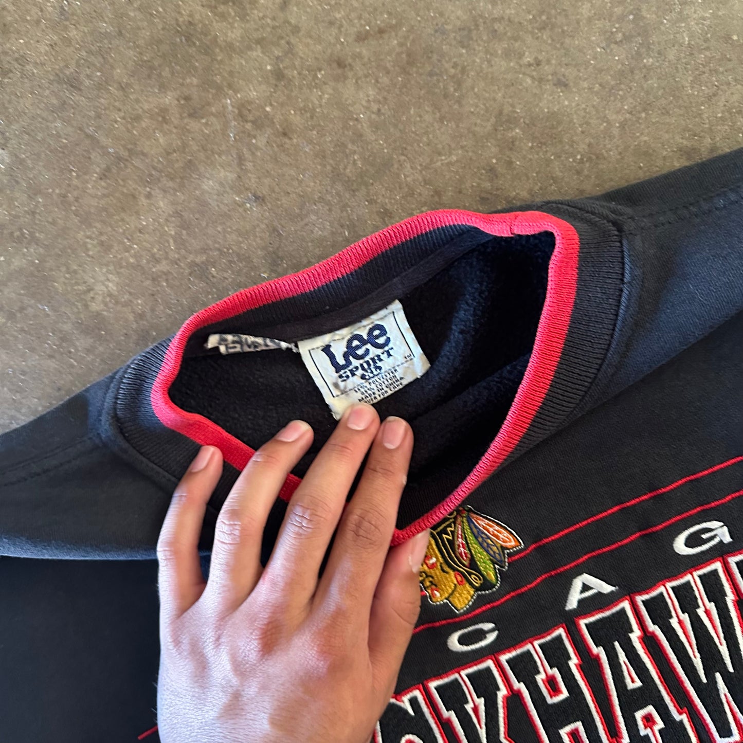 1990's Chicago Blackhawks Embroidered Crewneck -  Extra Large