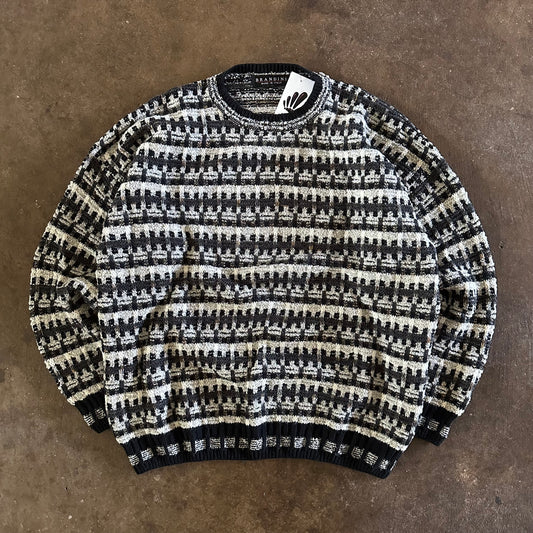 1990's Brandini 3D Textured Knit Sweater- Extra Large