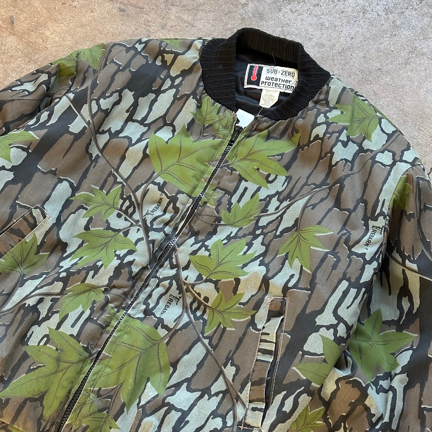 1990's Real Tree Printed Bomber Jacket - Large