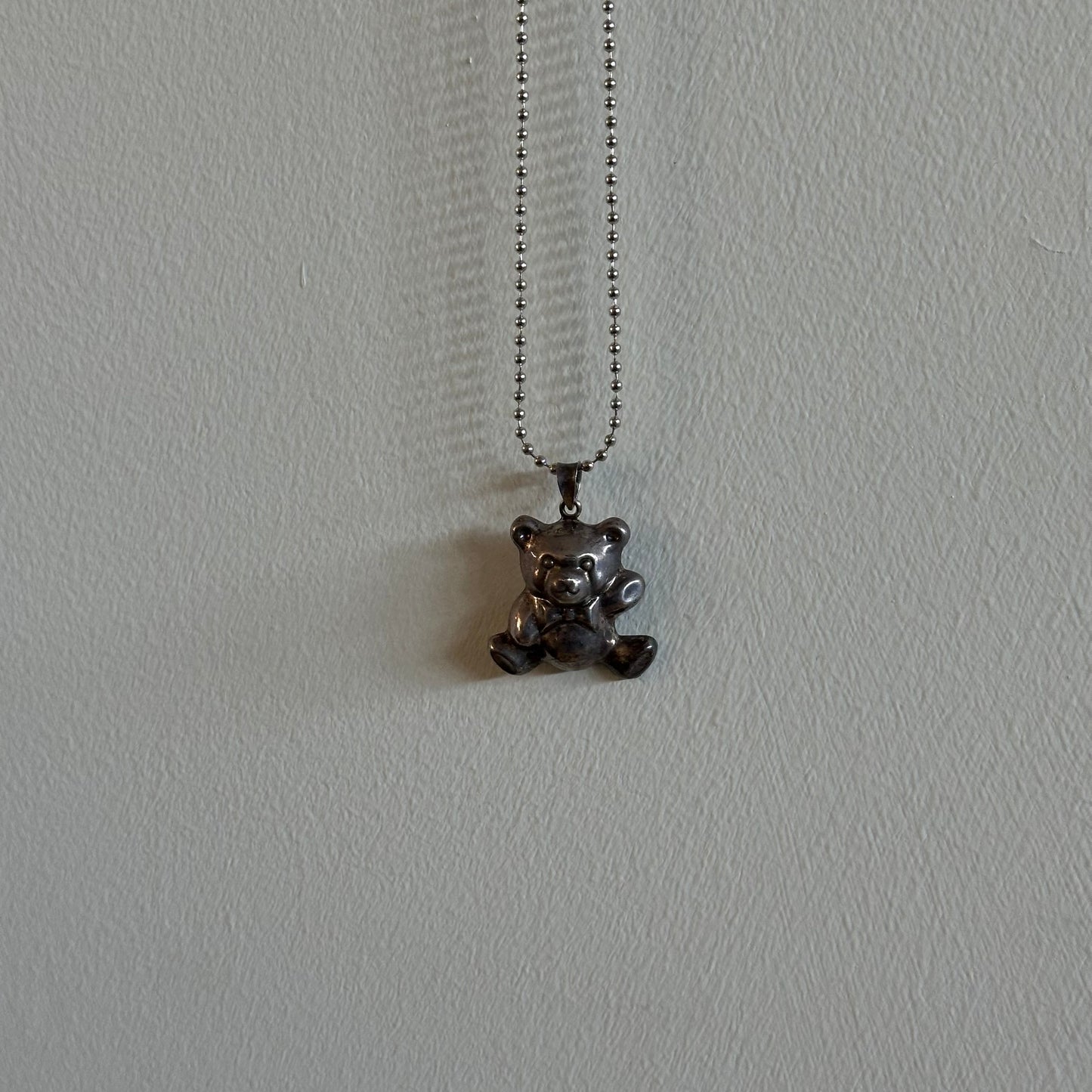1980's Teddy Bear Pendant Necklace
