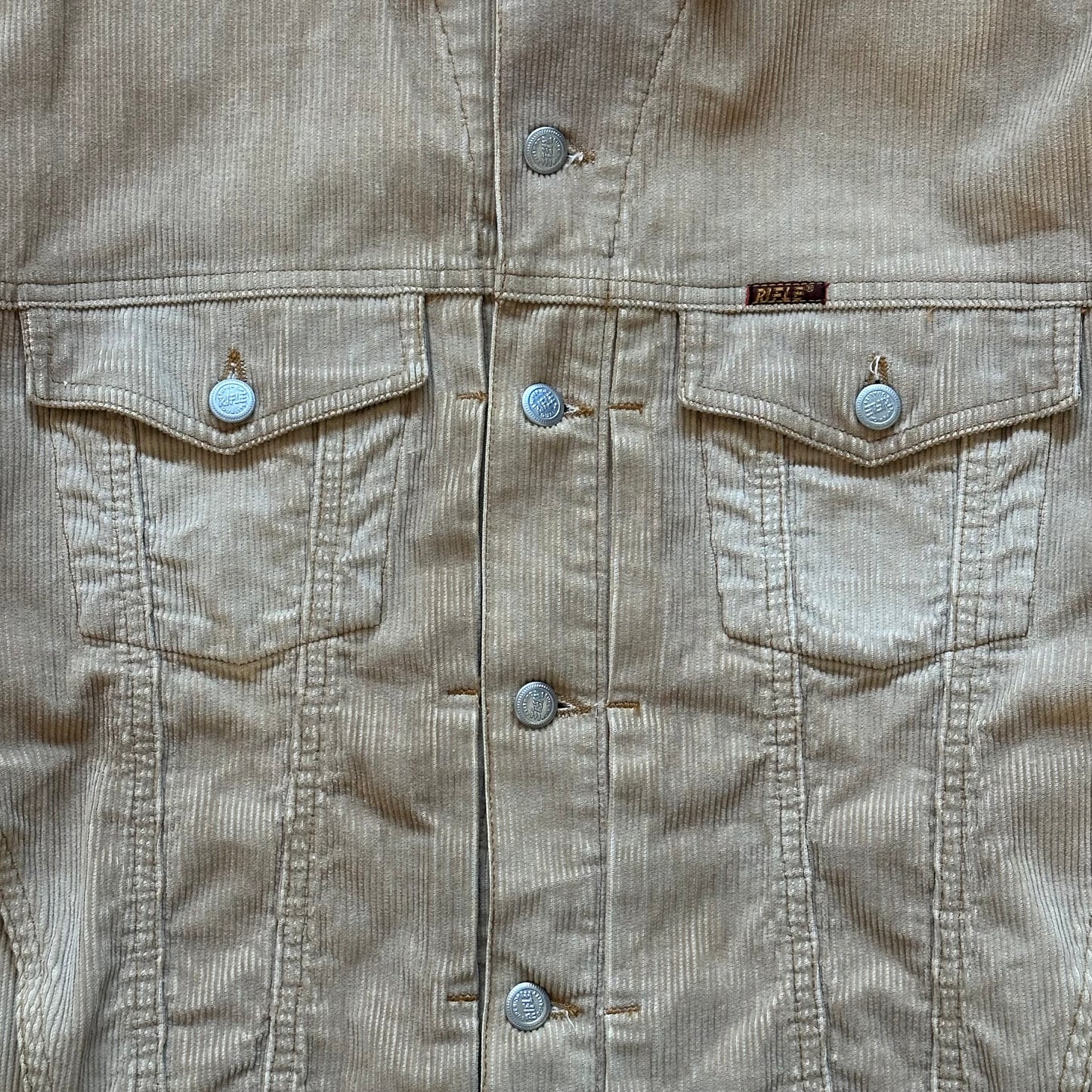 1990's Rifle Corduroy Pleated Trucker Jacket - Large