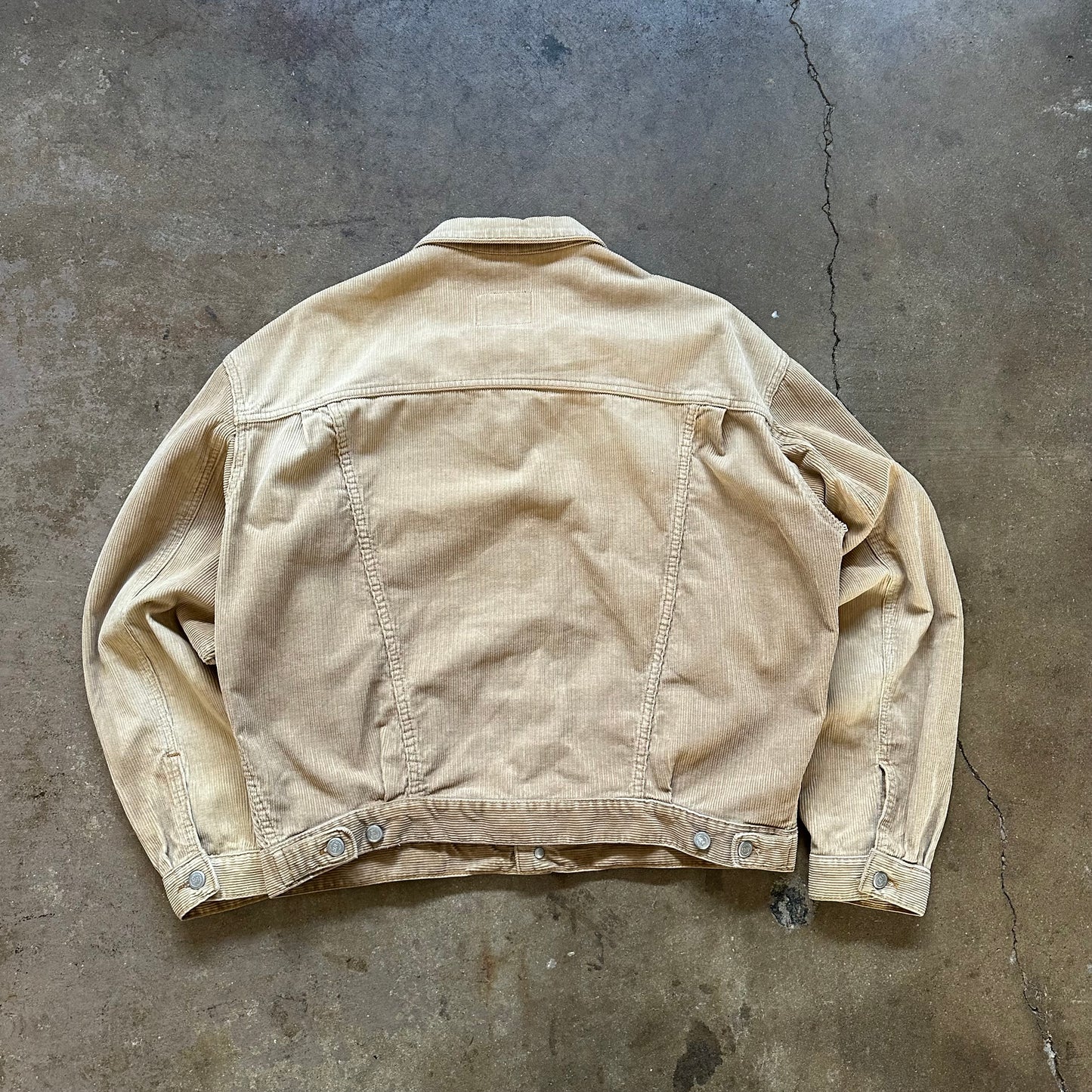 1990's Rifle Corduroy Pleated Trucker Jacket - Large