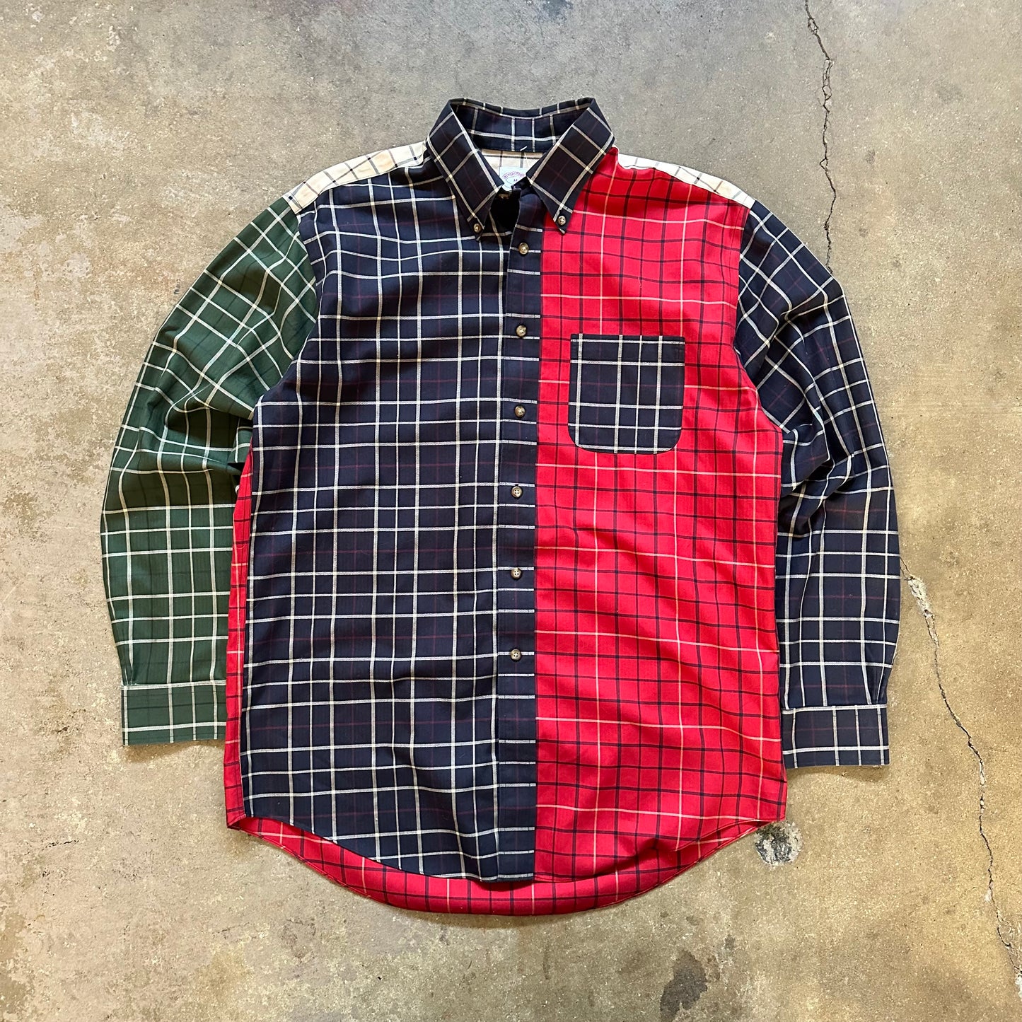 2000's Brooks Brothers Patchwork Button Down Shirt - Medium