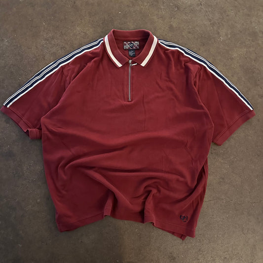 1990's Quality Clothing Quarter Zip Polo - Large