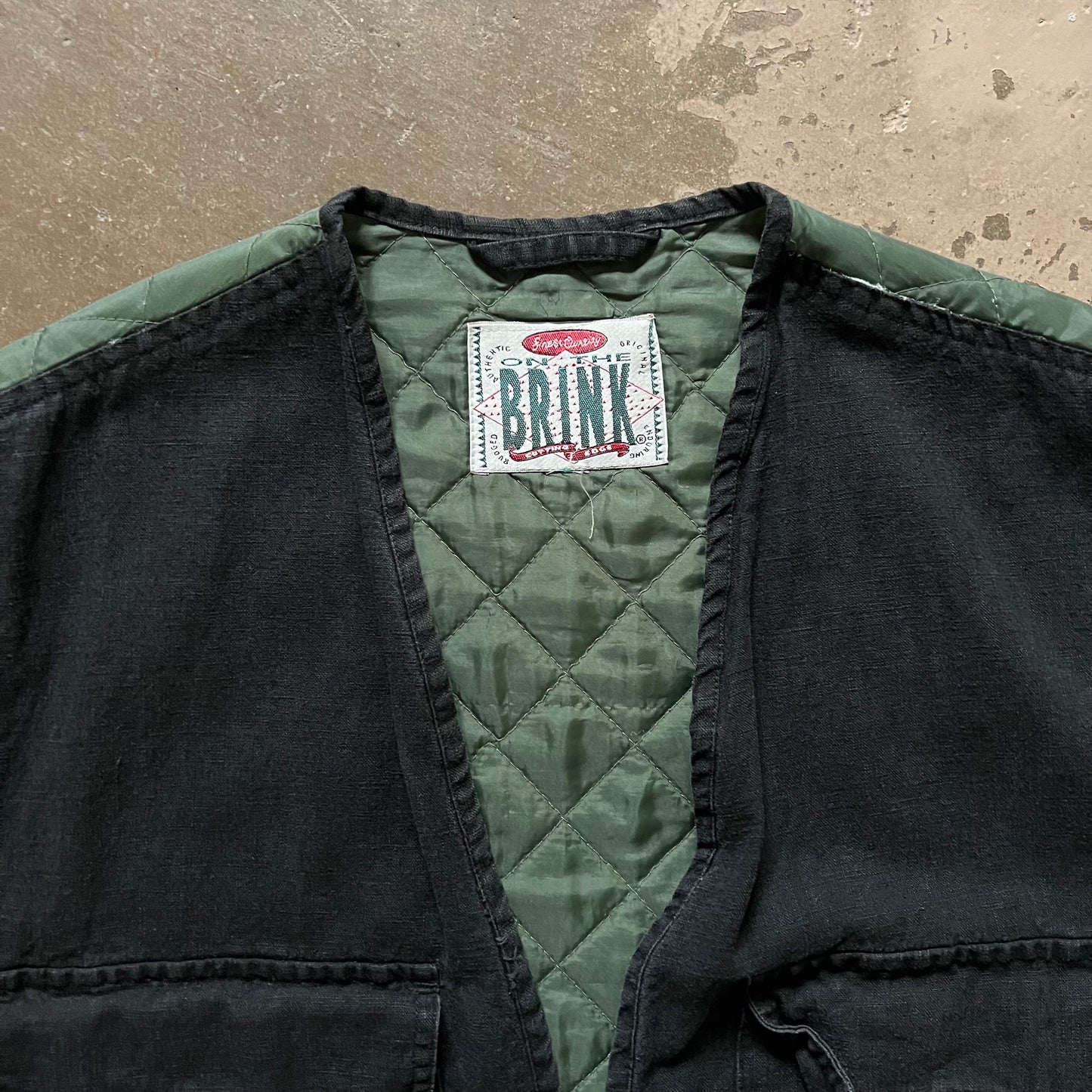 1990's On The Brink Zip Up Cargo Vest- Large