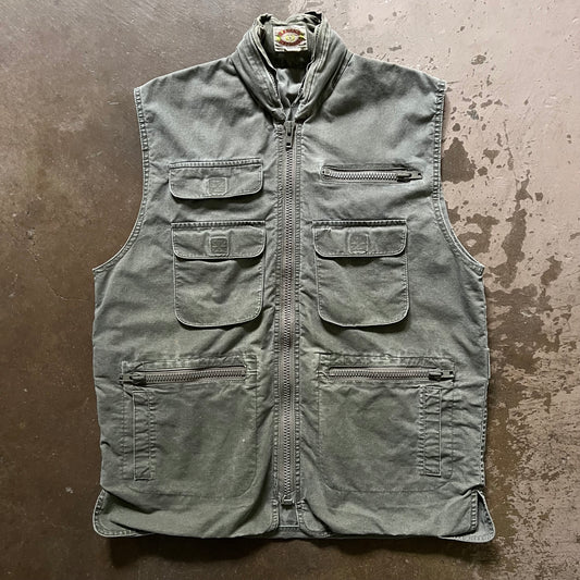 1990's Banana Republic Zip Up Cargo Vest- Large