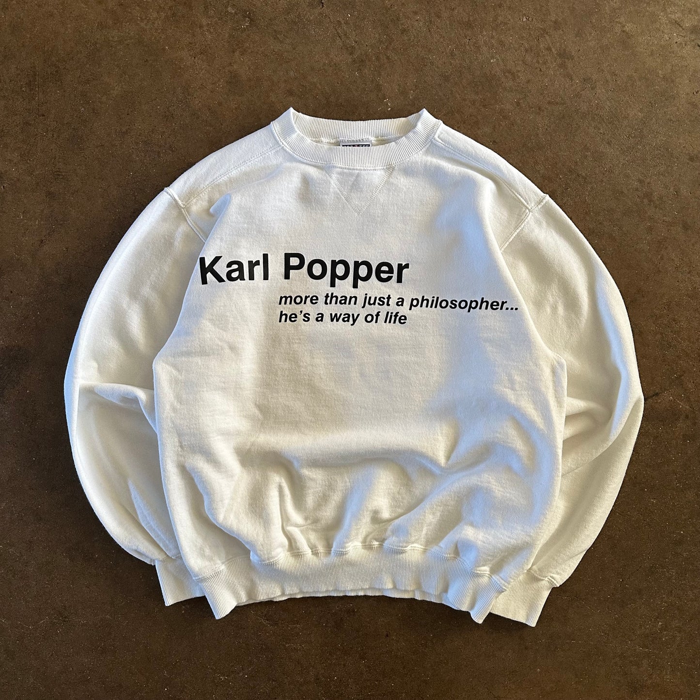 1990's Karl Popper Philosopher Crewneck - Small