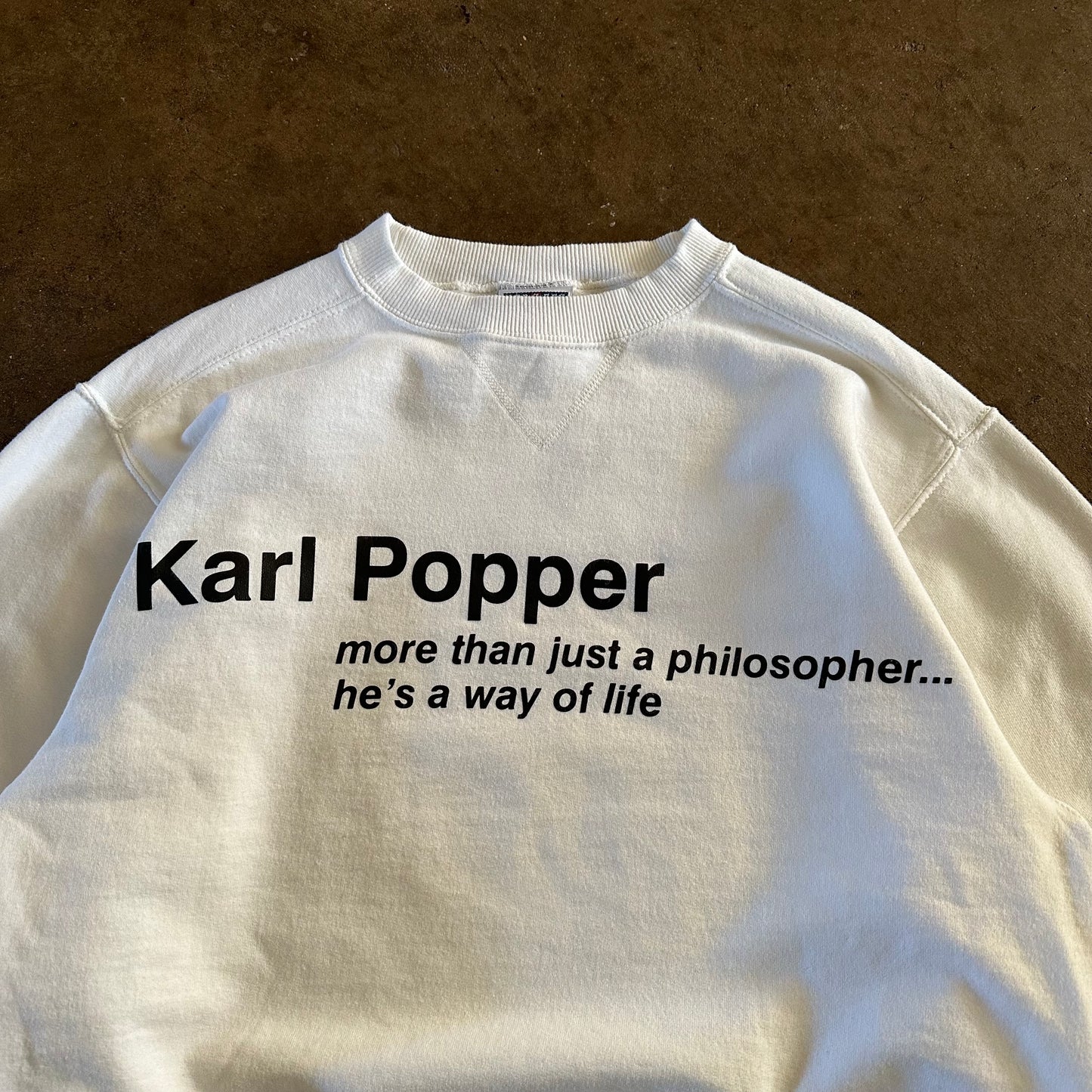 1990's Karl Popper Philosopher Crewneck - Small